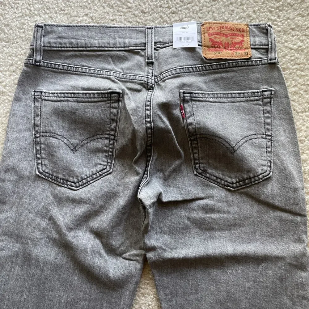 💛‎ Levis 514 Straight Jeans Mens 29x32 Gray NWT